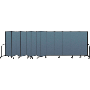PORTABLE ROOM DIVIDER 13 PANEL, 6'H X 24'1"L, FABRIC COLOR: BLUE by Screenflex