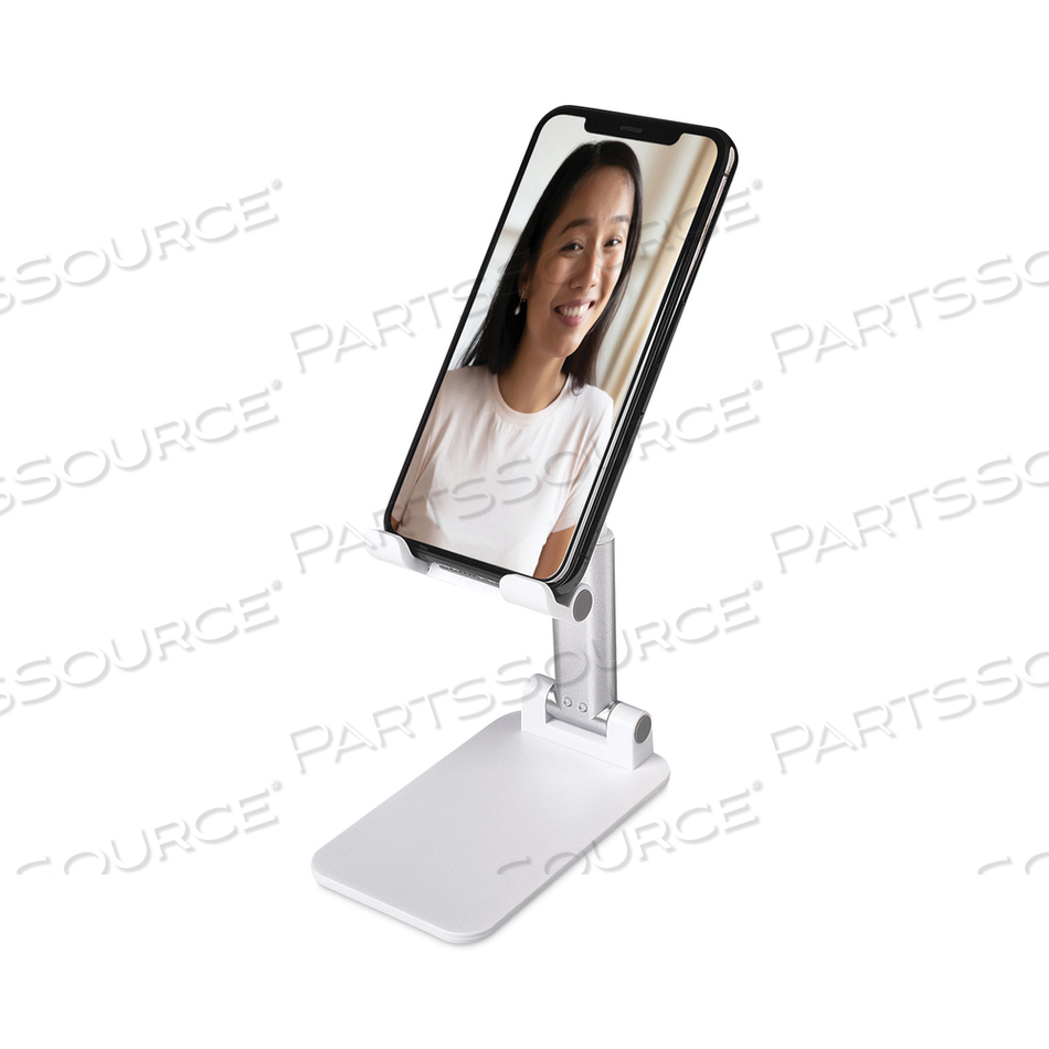 METAL FOLDABLE PORTABLE TABLET/PHONE STAND, WHITE 