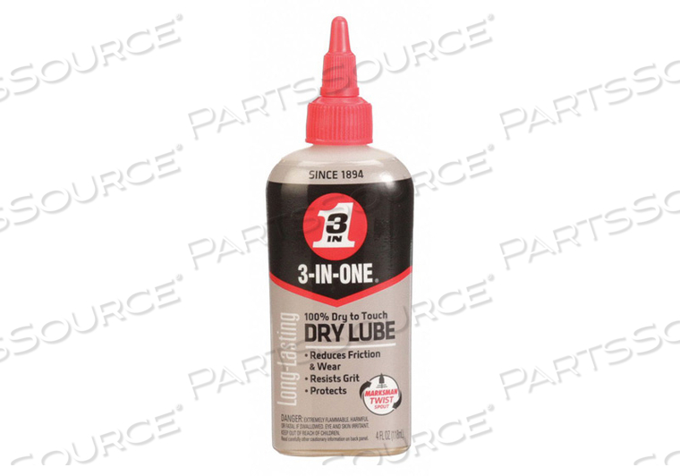 4 OZ. SQUEEZE BOTTLE DRY LUBRICANT by 3-In-One 4 OZ. SQUEEZE BOTTLE DRY LUBRICANT by 3-In-One