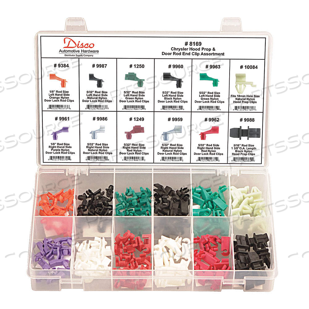 CHRYLSER HOOD PROP AND ROD END ASSORTMENT, 131 PACK QTY, NYLON, CHRYLSER by Approved Vendor CHRYLSER HOOD PROP AND ROD END ASSORTMENT, 131 PACK QTY, NYLON, CHRYLSER by Approved Vendor
