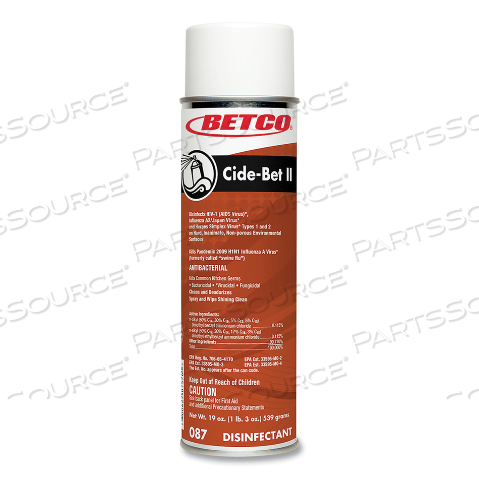 CIDE-BET II AEROSOL DISINFECTANT SPRAY, FLORAL SCENT, 19 OZ AEROSOL SPRAY, 12/CARTON by Betco Corporation
