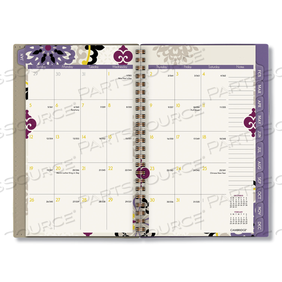 VIENNA WEEKLY/MONTHLY APPOINTMENT BOOK, VIENNA GEOMETRIC ARTWORK, 8 X 4.88, PURPLE/TAN COVER, 12-MONTH (JAN TO DEC): 2022 