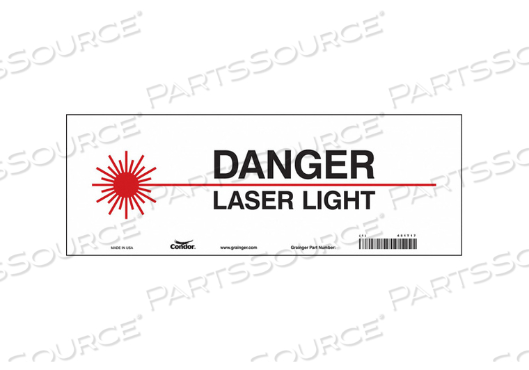 LASER WARNING 14 W 5 H 0.055 THICK 