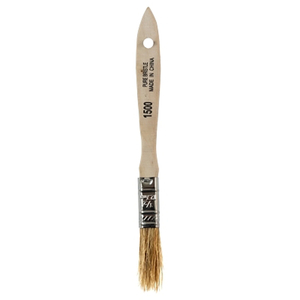 WHITE CHINESE BRISTLE PAINT BRUSH, 1/2 IN W, 1-1/2 IN TRIM, WOOD HANDLE by Linzer Products