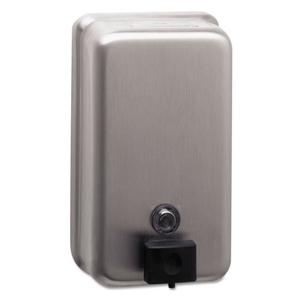 CLASSICSERIES SURFACE-MOUNTED SOAP DISPENSER, 40 OZ, 4.75 X 3.5 X 8.13, STAINLESS STEEL by Bobrick Washroom Equipment, Inc CLASSICSERIES SURFACE-MOUNTED SOAP DISPENSER, 40 OZ, 4.75 X 3.5 X 8.13, STAINLESS STEEL by Bobrick Washroom Equipment, Inc