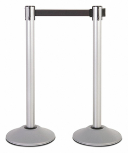 STEEL STANCHION SILVER 13FT BLK BELT PR by US Weight