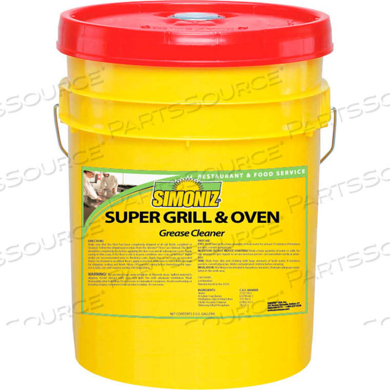 SUPER GRILL & OVEN GREASE CLEANER 5 GALLON PAIL, 1 PAIL/CASE 