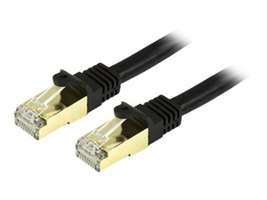 CAT 6A SHIELDED PATCH CABLE - PATCH CABLE - RJ-45 (M) TO RJ-45 (M) - 1 FT - STP - CAT 6A - MOLDED, SNAGLESS - BLACK by StarTech.com Ltd.