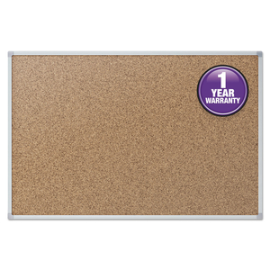 CORK BULLETIN BOARD, 36 X 24, SILVER ALUMINUM FRAME by Mead CORK BULLETIN BOARD, 36 X 24, SILVER ALUMINUM FRAME by Mead