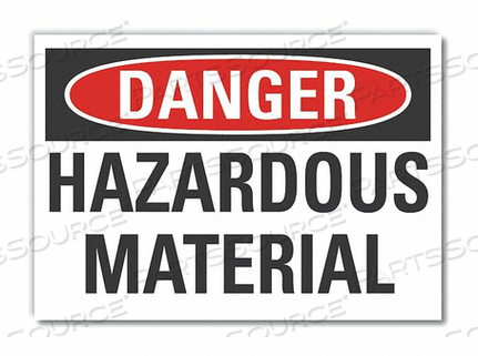 DANGER SIGN 10 W 7 H 0.004 THICKNESS by Lyle Signs Inc.