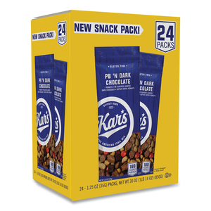 TRAIL MIX, DARK CHOCOLATE/PEANUT BUTTER, 1.25 OZ PACKET, 24/BOX by Kar's