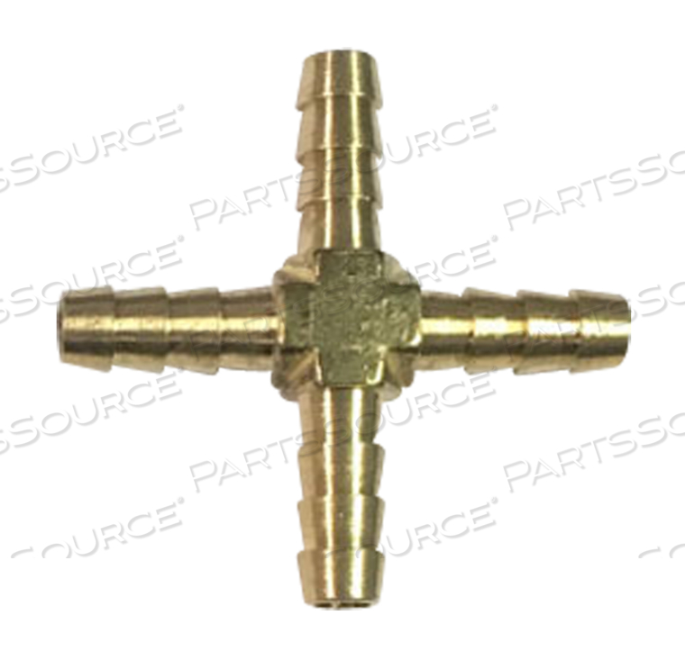 1/4" HOSE BARB CROSS ASSEMBLY BRASS by Ohio Medical, LLC