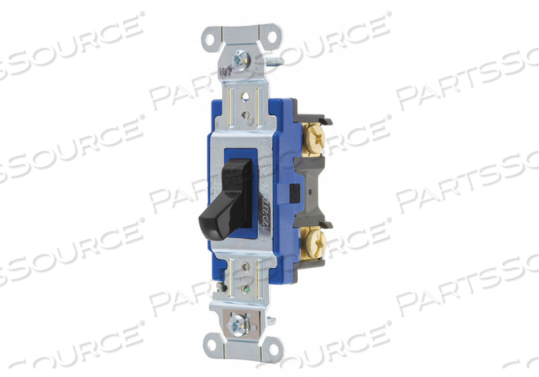 WALL SWITCH, TOGGLE SWITCH, SINGLE POLE, BLACK, 15 A, SCREW TERMINALS by Hubbell Power Systems WALL SWITCH, TOGGLE SWITCH, SINGLE POLE, BLACK, 15 A, SCREW TERMINALS by Hubbell Power Systems