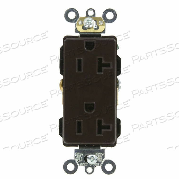20A, 125V, DECORA PLUS DUPLEX RECEPTACLE, SELF GROUNDING, BROWN - MIN QTY 13 by Leviton