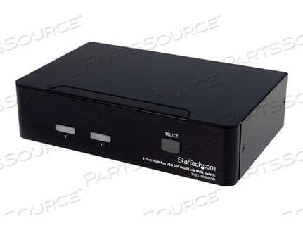 2 PORT HIGH RESOLUTION USB DVI DUAL LINK KVM SWITCH WITH AUDIO - KVM / AUDIO / USB SWITCH - USB - 2 X KVM / AUDIO / USB - 1 LOCAL USER - DESKTOP by StarTech.com Ltd.