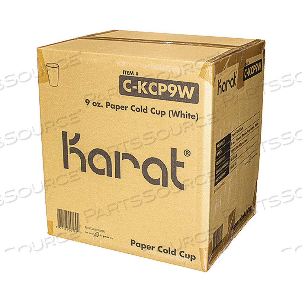 DOUBLE POLY PAPER COLD CUPS, 9 OZ, WHITE by Karat DOUBLE POLY PAPER COLD CUPS, 9 OZ, WHITE by Karat