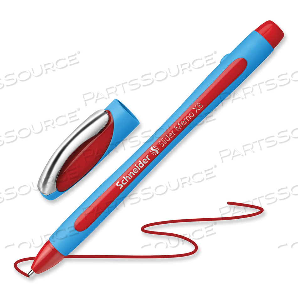 SLIDER MEMO XB BALLPOINT PEN, STICK, EXTRA-BOLD 1.4 MM, RED INK, RED/LIGHT BLUE BARREL by Schneider SLIDER MEMO XB BALLPOINT PEN, STICK, EXTRA-BOLD 1.4 MM, RED INK, RED/LIGHT BLUE BARREL by Schneider