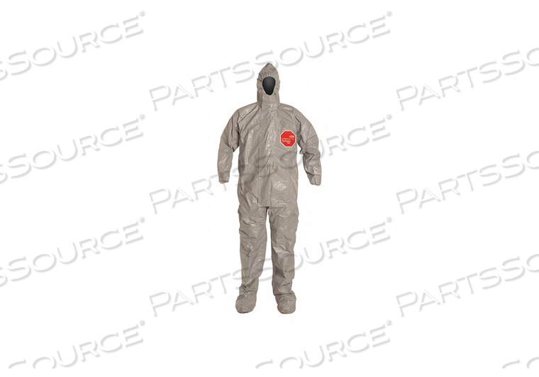 HOODED COVERALL W/SOCKS GRAY 3XL PK6 by DuPont