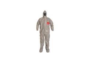 HOODED COVERALL W/SOCKS GRAY 3XL PK6 by DuPont