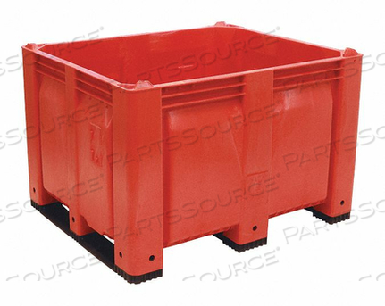 PALLET CONTAINER SOLID WALL 48X40X31 SHORT SIDE RUNNERS RED 1500 LB. CAPACITY by Decade Products