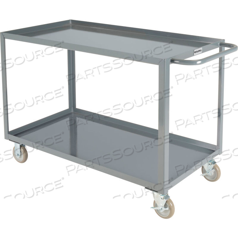 WELDED STEEL UTILITY CART, 2 TRAY SHELVES, 24"WX48"L by Ballymore