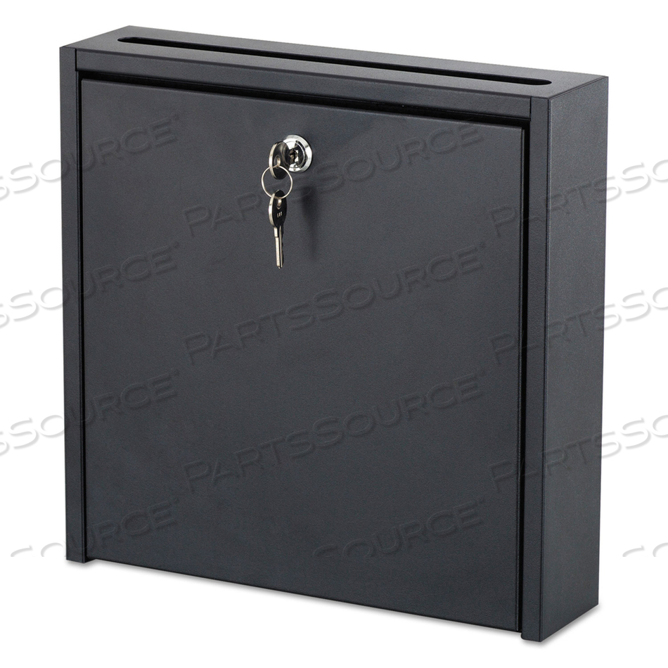 WALL-MOUNTABLE INTEROFFICE MAILBOX, 12 X 3 X 12, BLACK WALL-MOUNTABLE INTEROFFICE MAILBOX, 12 X 3 X 12, BLACK