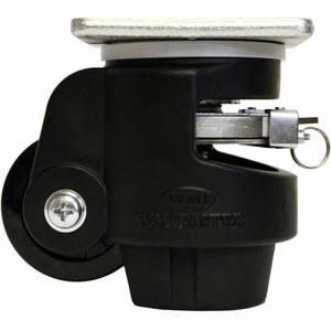 ROLL & SET LEVELING CASTER BUILT IN RATCHET 300 LB. CAP. - SWIVEL PLATE MOUNT by WM Casters ROLL & SET LEVELING CASTER BUILT IN RATCHET 300 LB. CAP. - SWIVEL PLATE MOUNT by WM Casters
