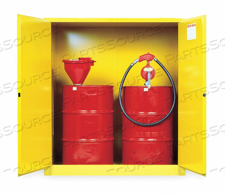 FLAMMABLE CABINET VERTICAL 110 GAL. YLW by Justrite FLAMMABLE CABINET VERTICAL 110 GAL. YLW by Justrite
