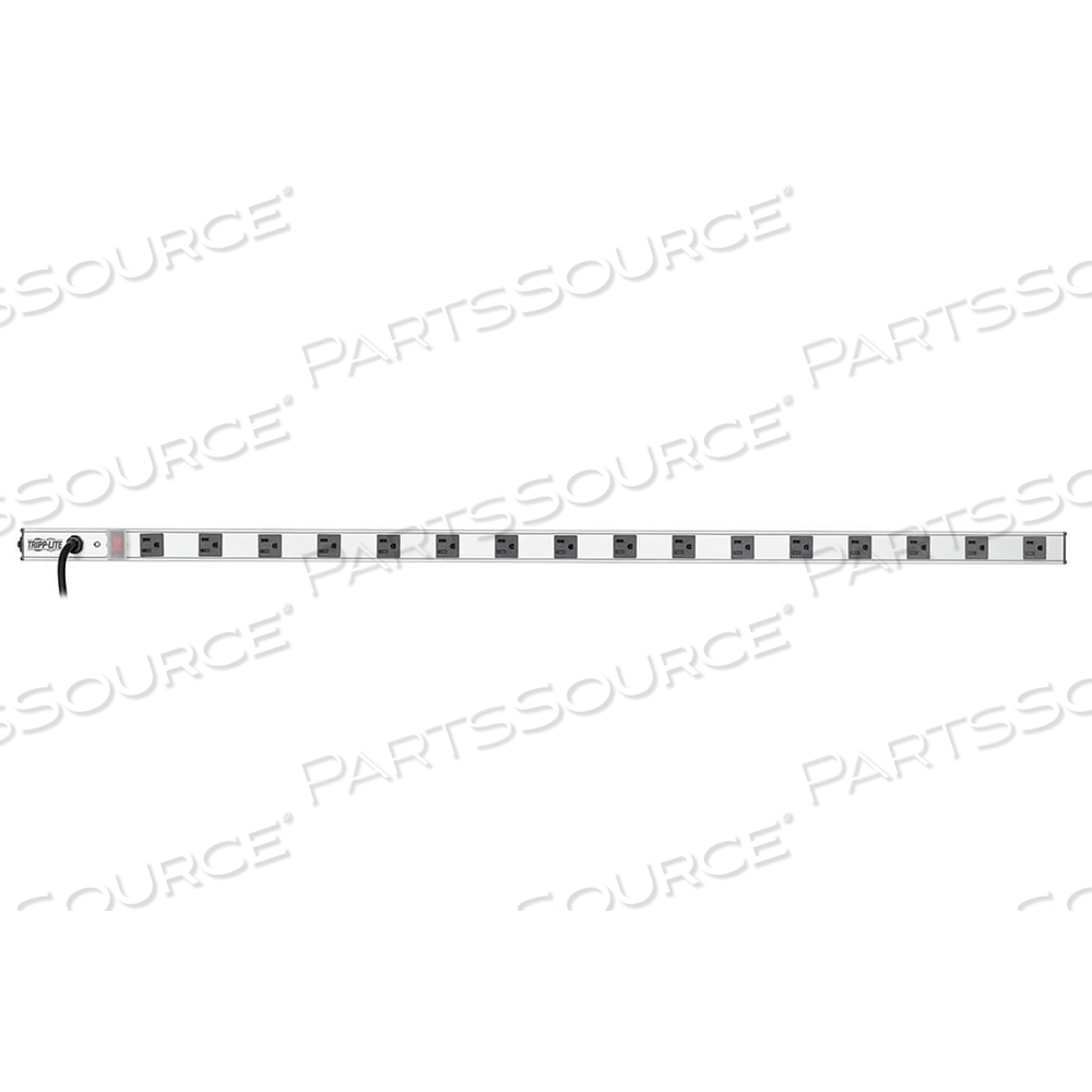 POWER STRIP 16-OUTLET VERTICAL 5-15R 15FT CORD METAL 120V 0URM by Tripp Lite POWER STRIP 16-OUTLET VERTICAL 5-15R 15FT CORD METAL 120V 0URM by Tripp Lite