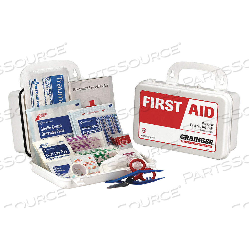 FIRST AID KIT AND HOUSING, GEN PURPOSE, 1 PEOPLE SERVED, 47 COMPONENTS, PLASTIC by Approved Vendor FIRST AID KIT AND HOUSING, GEN PURPOSE, 1 PEOPLE SERVED, 47 COMPONENTS, PLASTIC by Approved Vendor