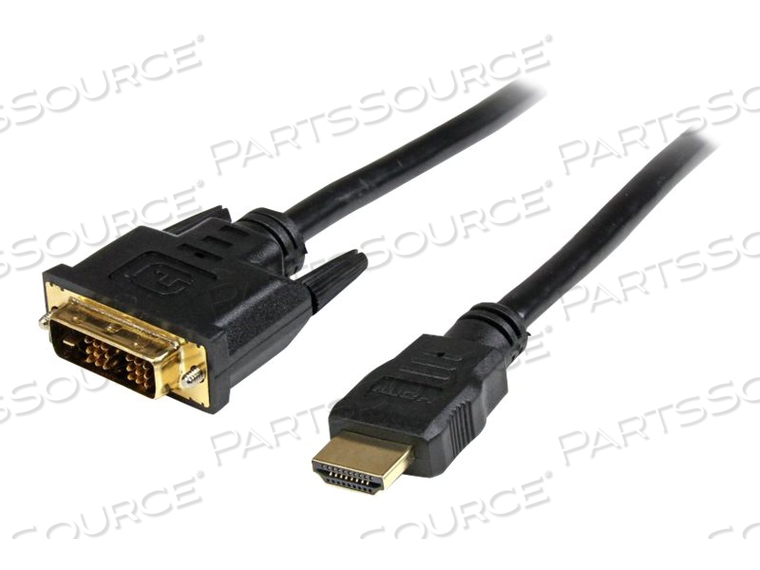 3 FT HDMI TO DVI-D CABLE - M/M - VIDEO CABLE - HDMI / DVI - 28 AWG - DVI-D (M) TO 19 PIN HDMI (M) - 3 FT - SHIELDED - BLACK - FOR P/N: USB3SMDOCKHV by StarTech.com Ltd.