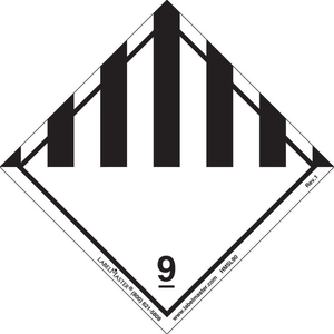 MISCELLANEOUS DANGEROUS GOODS LABEL, PVC-FREE FILM, 500/ROLL by Labelmaster MISCELLANEOUS DANGEROUS GOODS LABEL, PVC-FREE FILM, 500/ROLL by Labelmaster