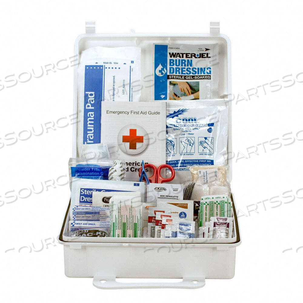 FIRST AID KIT AND HOUSING, 183 COMPONENTS, ANSI/ISEA Z308.1-2015, TYPE III, CLASS A by Approved Vendor