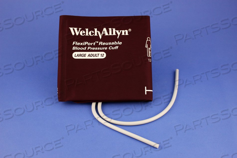 FULLY CONFIGURED FLEXIPORT BLOOD PRESSURE CUFFS, LARGE ADULT (12) 32-43 CM, DUAL TUBE, TRI-PURPOSE & EMPTY TUBE, REUSABLE by Welch Allyn Inc.