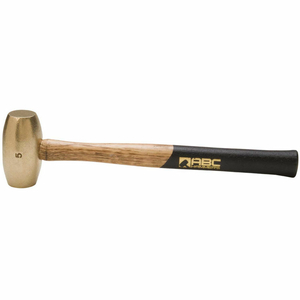 5 LB. NON-SPARKING BRASS HAMMER, 15" WOOD HANDLE by ABC Hammers Inc.