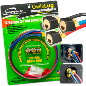 QWIKLUG 3 TERMINAL REPAIR LUGS - 12AWG, 2' LEADS WITH NUT by Qwikproducts