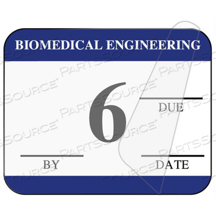 1-1/4 W X 1IN H DARK BLUE PERMANENT BIOMEDICAL SELF-LAMINATING INSPECTION LABEL WITH DUE DATE by United Ad Label