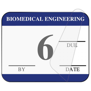 1-1/4 W X 1IN H DARK BLUE PERMANENT BIOMEDICAL SELF-LAMINATING INSPECTION LABEL WITH DUE DATE by United Ad Label 1-1/4 W X 1IN H DARK BLUE PERMANENT BIOMEDICAL SELF-LAMINATING INSPECTION LABEL WITH DUE DATE by United Ad Label