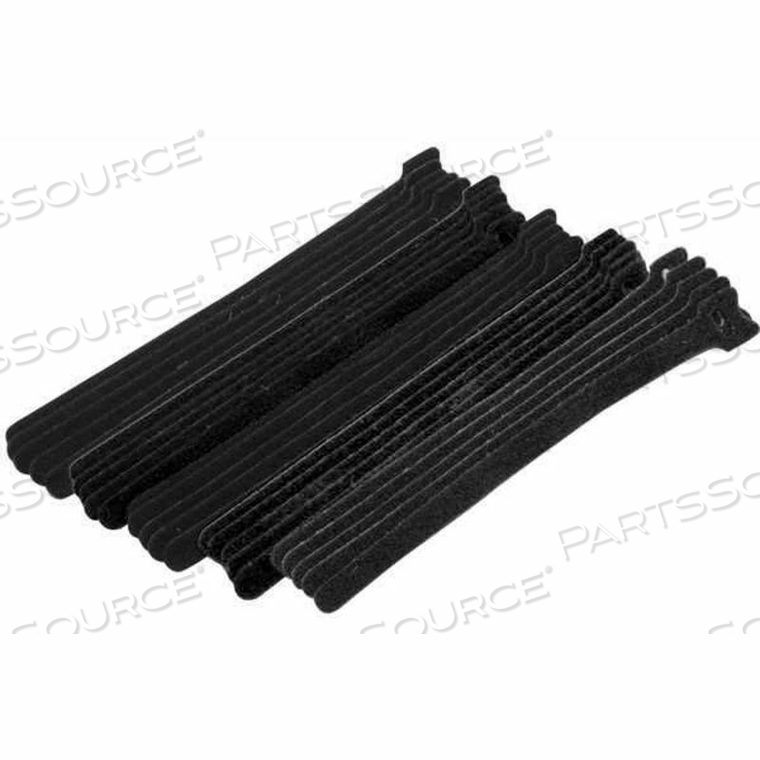 CABLE TIE, HOOK TAPE, 8"L X 1/2"W, BLACK, 25/PK by Eclipse Enterprises, Inc.