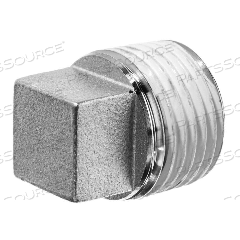 SQUARE HEAD PLUG, 304 STAINLESS STEEL, 3/8 IN FITTING PIPE SIZE, MALE NPT, CLASS 150 by Approved Vendor SQUARE HEAD PLUG, 304 STAINLESS STEEL, 3/8 IN FITTING PIPE SIZE, MALE NPT, CLASS 150 by Approved Vendor