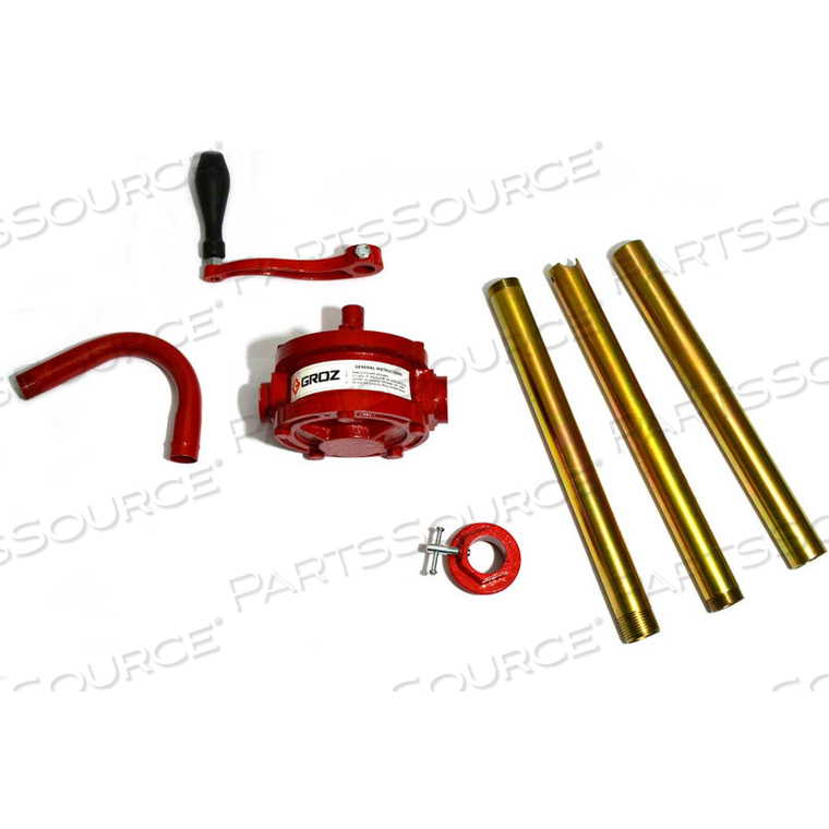 GROZ ROTARY BARREL PUMP, DUAL DIRECTION, 3-PIECE RIGID SUCTION TUBE, NBR SEALS, 1-INCH INLET by Matrix Management Inc