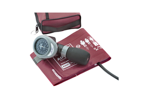 PALM ANEROID SPHYGMOMANOMETER, +/-3 MM HG AT 50 DEG F, NYLON CUFF, BURGUNDY, ADULT PATIENT, 11 CUFF, 23 TO 40 CM CUFF, THIGH TARGET by American Diagnostic Corporation (ADC)