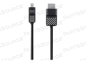 ADAPTER CABLE, MINI DISPLAYPORT MALE TO HDMI MALE, 12 FT, BLACK, 4K SUPPORT by Belkin