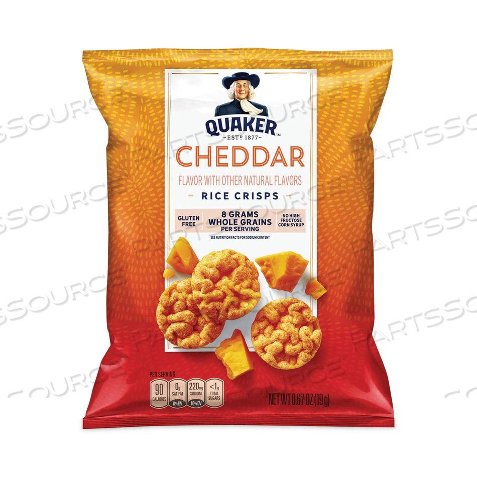 RICE CRISPS, CHEDDAR CHEESE, 0.67 OZ BAG, 60 BAGS/BOX 