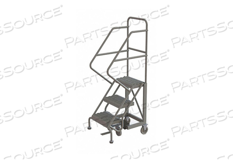 12 STEP STEEL EASY TURN ROLLING LADDER - SAFETY ANGLE by Tri-Arc