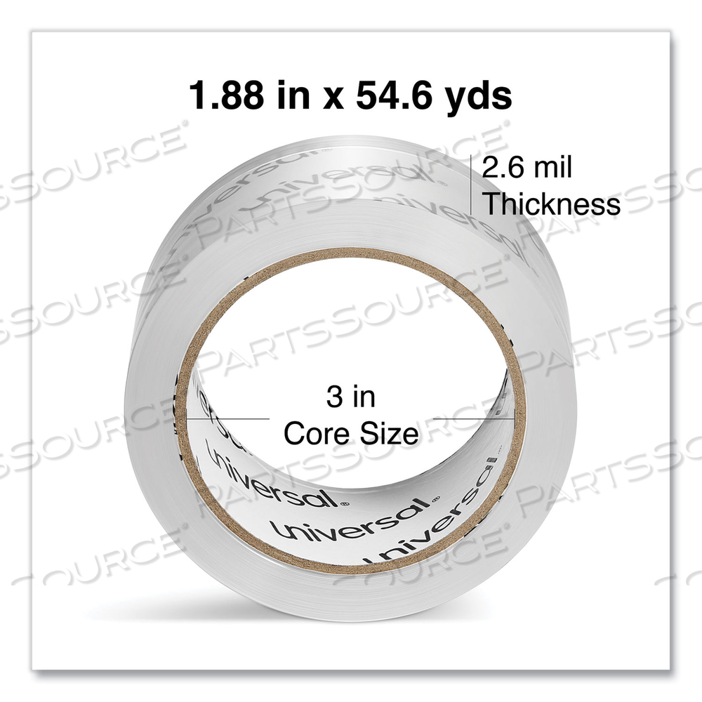 3IN CORE 1.88IN W X 54.6YD L X 2.6MIL THK CLEAR MOVING AND STORAGE PACKING TAPE by Universal