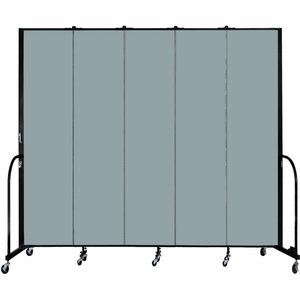 5 PANEL PORTABLE ROOM DIVIDER, 8'H X 9'5"L, FABRIC COLOR: GREY STONE by Screenflex