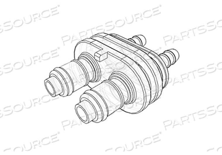 COUPLING INSERT, 1/4 IN DIA, ACETAL, WHITE, HOSE BARB, 120 PSI, 32 TO 180 DEG F, VALVED IN-LINE by Colder Products Company