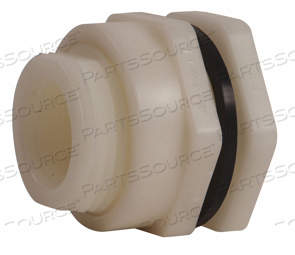 BULKHEAD FITTING 3 IN POLY FPM by Hayward