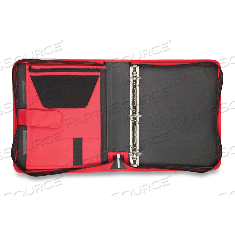 TECH ZIPPER BINDER, 3 RINGS, 1.5" CAPACITY, 11 X 8.5, RED/BLACK ACCENTS by Five Star TECH ZIPPER BINDER, 3 RINGS, 1.5" CAPACITY, 11 X 8.5, RED/BLACK ACCENTS by Five Star